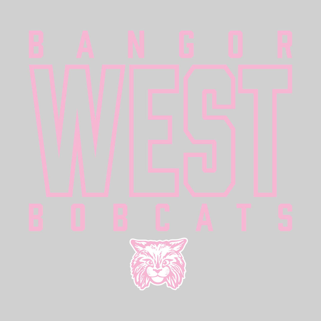Bangor West Elementary - Spirit Wear - Outlined School Name with Mascot Name &amp; Mascot