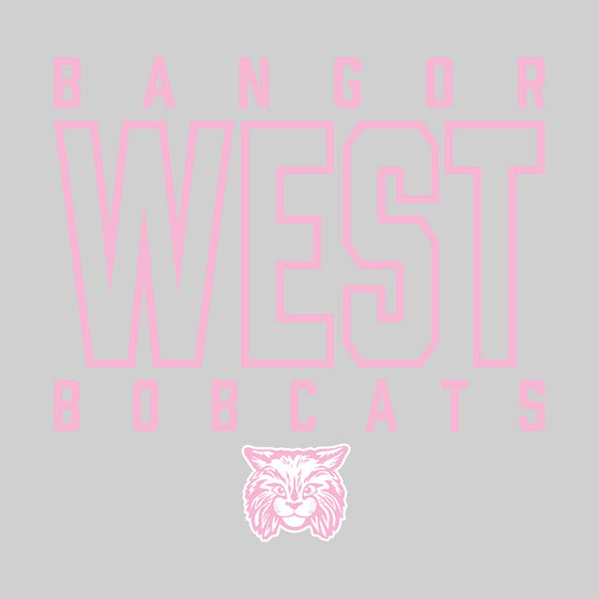 Bangor West Elementary - Spirit Wear - Outlined School Name with Mascot Name &amp; Mascot