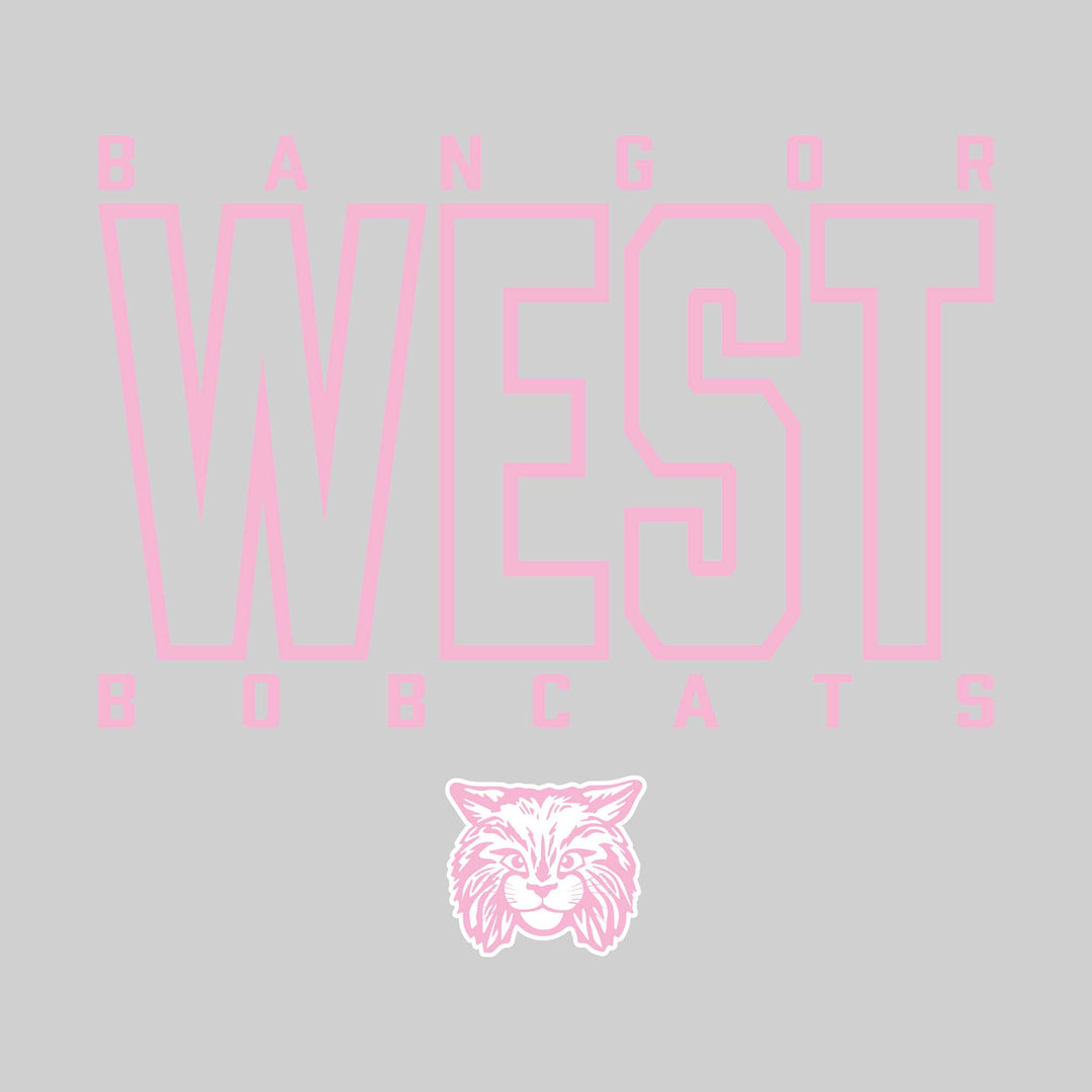 Bangor West Elementary - Spirit Wear - Outlined School Name with Mascot Name &amp; Mascot