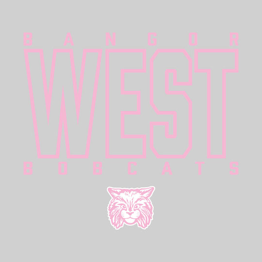 Bangor West Elementary - Spirit Wear - Outlined School Name with Mascot Name &amp; Mascot