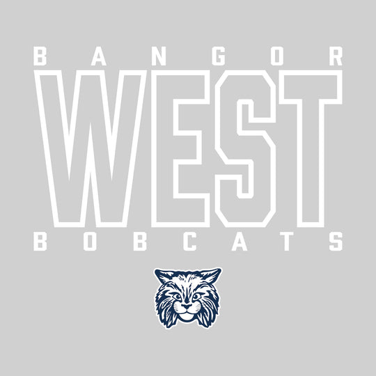 Bangor West Elementary - Spirit Wear - Outlined School Name with Mascot Name &amp; Mascot