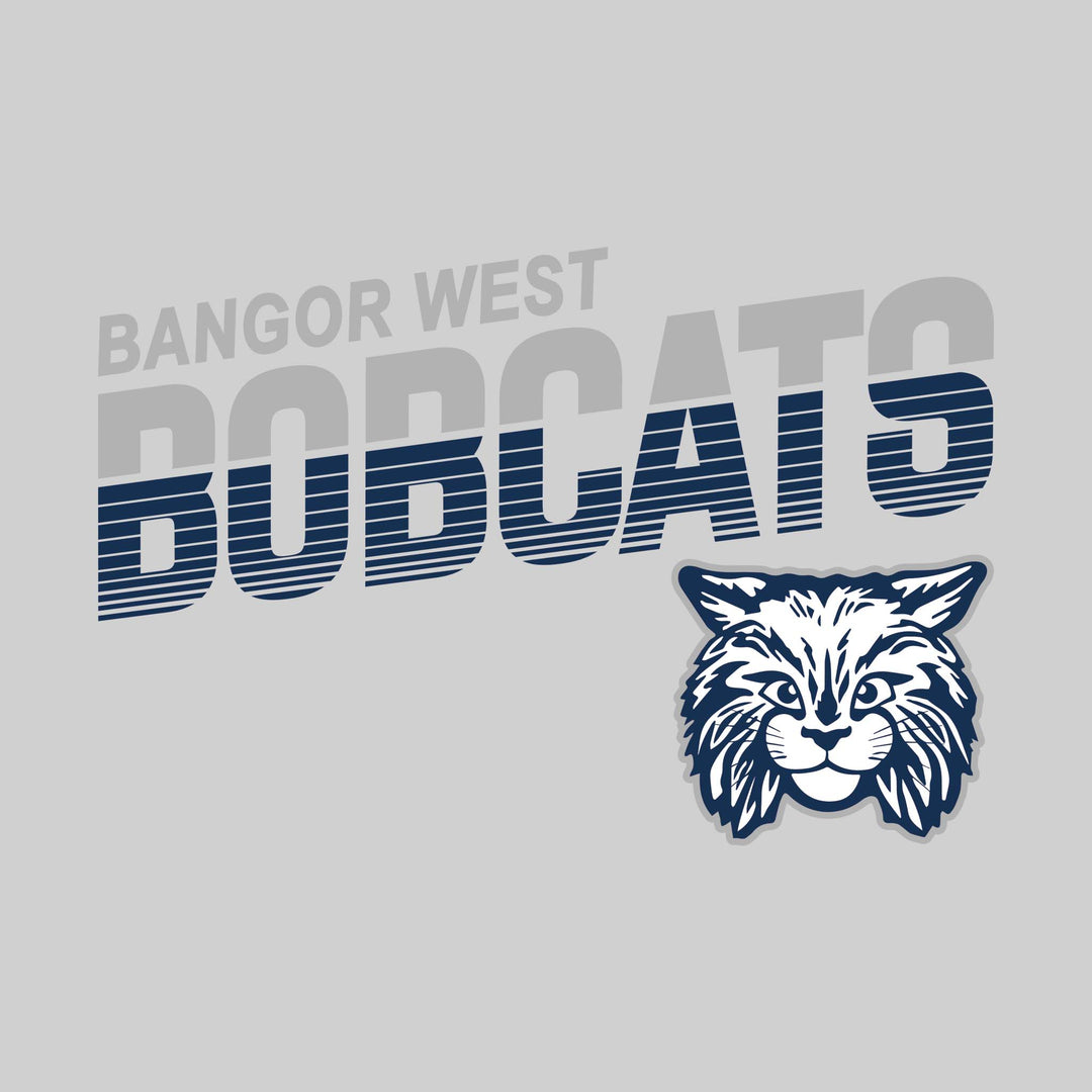 Bangor West Elementary - Spirit Wear - Striped Angled Bobcats