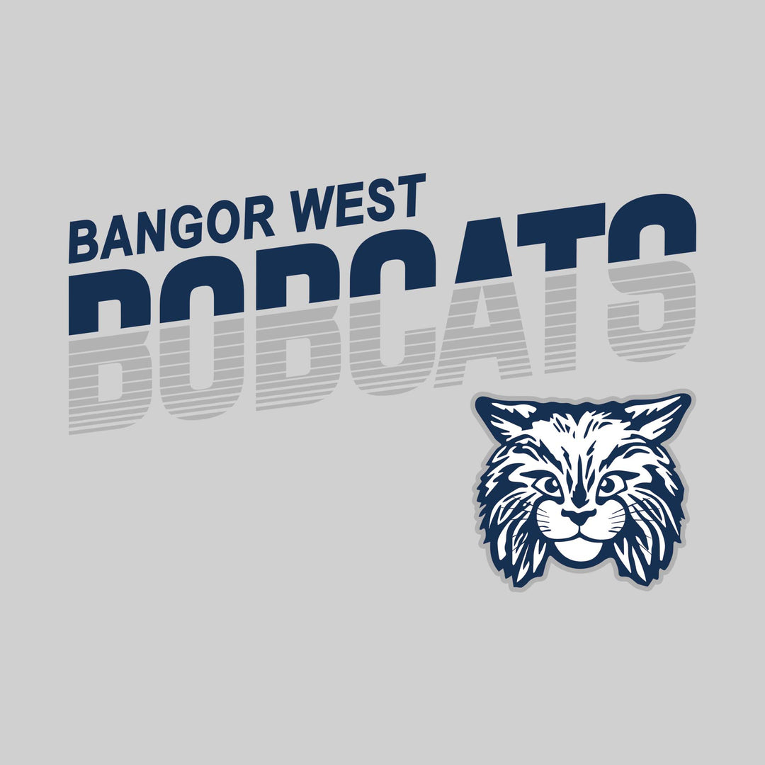 Bangor West Elementary - Spirit Wear - Striped Angled Bobcats