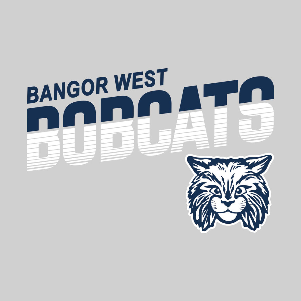 Bangor West Elementary - Spirit Wear - Striped Angled Bobcats