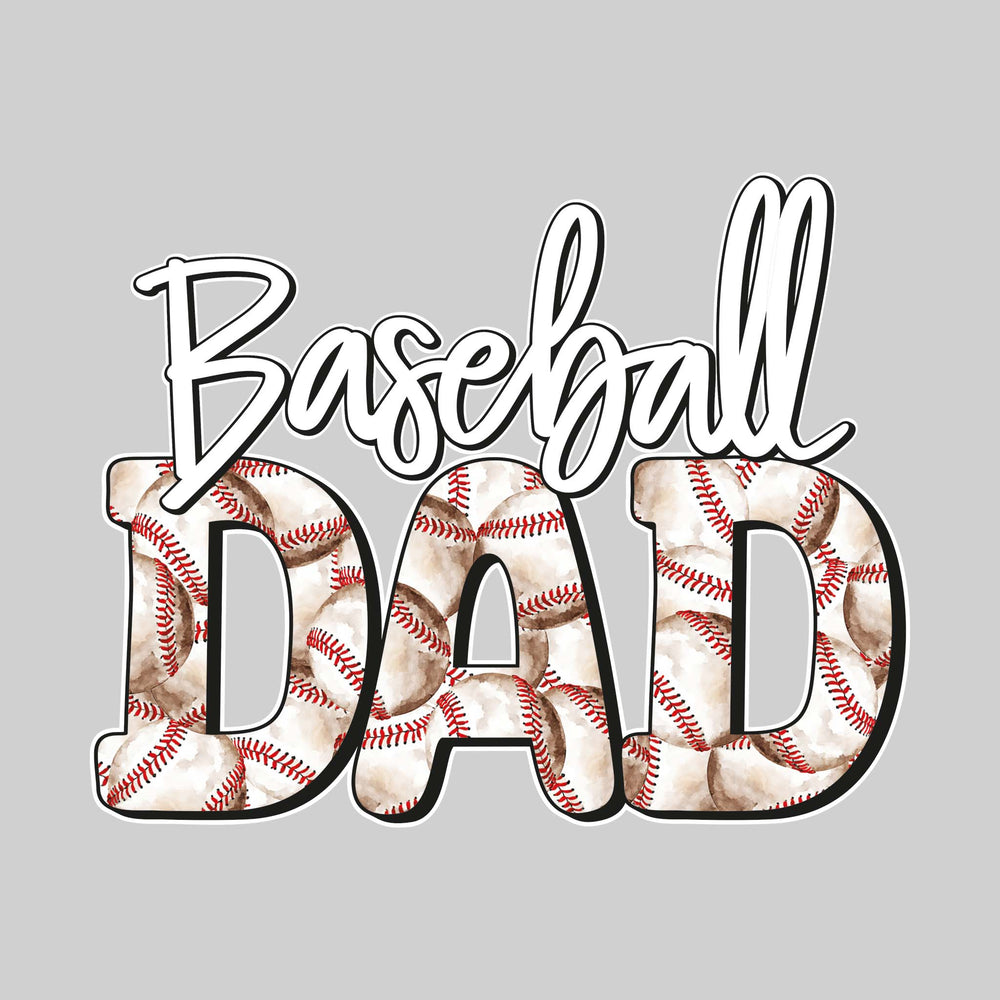 Baseball Dad - Baseballs Inset in Text