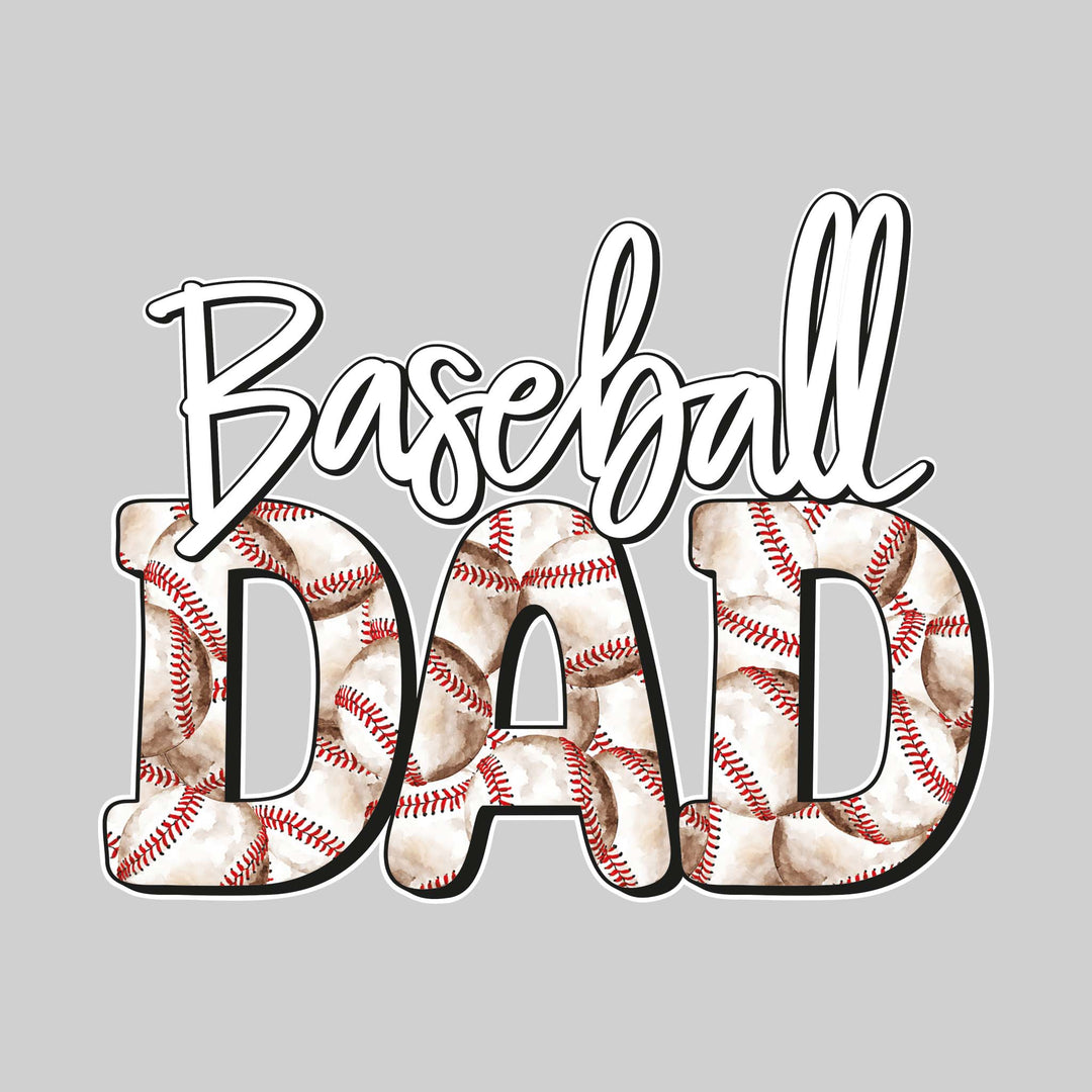 Baseball Dad - Baseballs Inset in Text
