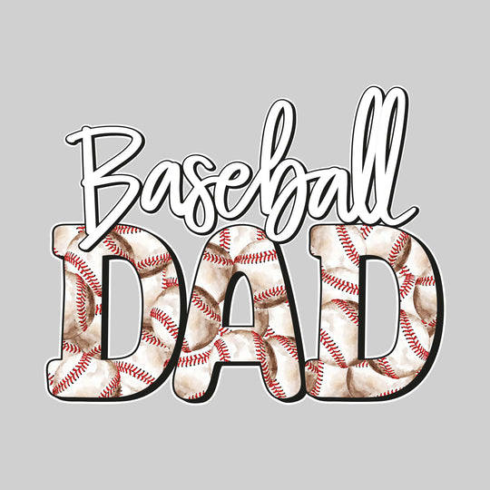 Baseball Dad - Baseballs Inset in Text