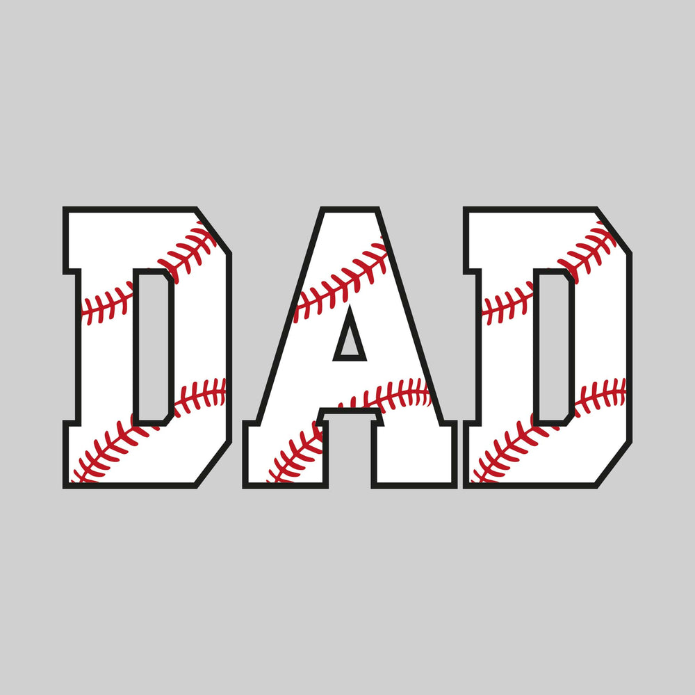 Baseball Dad - Stitches Inset in Text