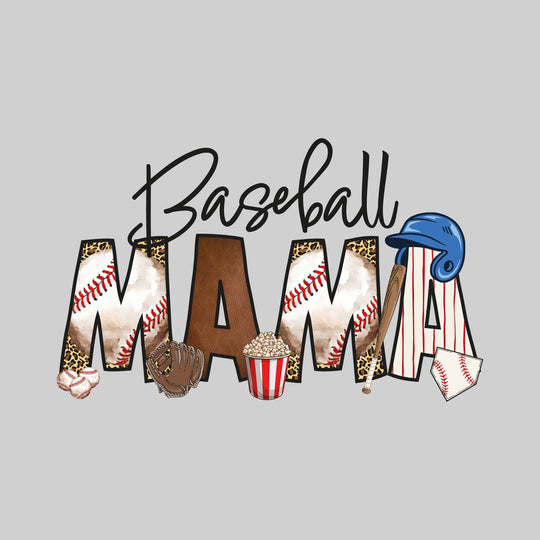 Baseball Mama - Baseballs and Leopard Print