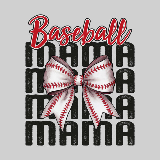 Baseball Mama - Mama Repeated with Baseball Bow