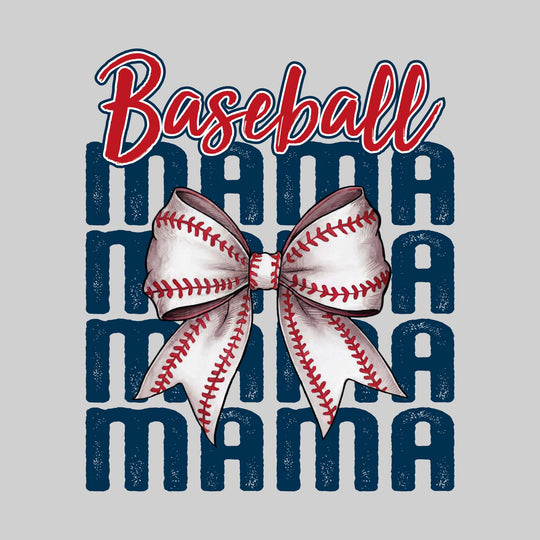 Baseball Mama - Mama Repeated with Baseball Bow