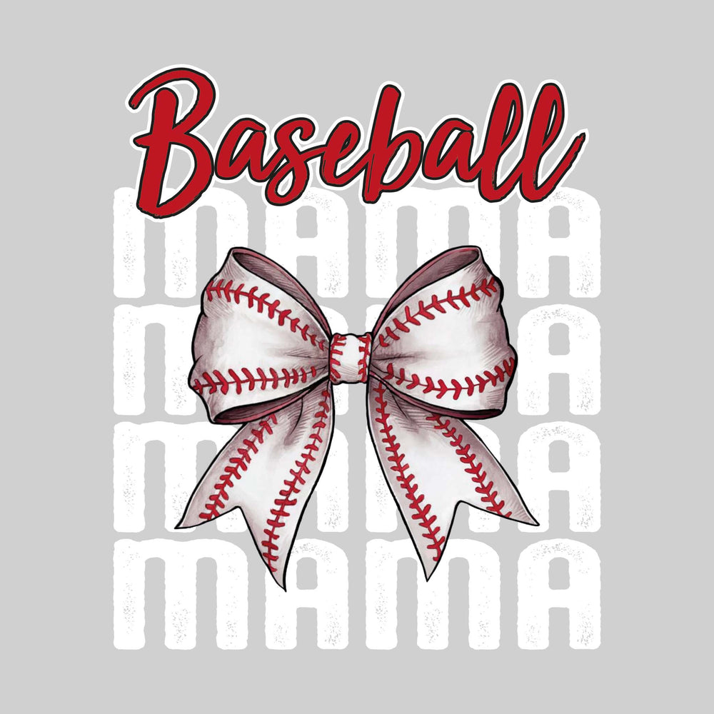 Baseball Mama - Mama Repeated with Baseball Bow