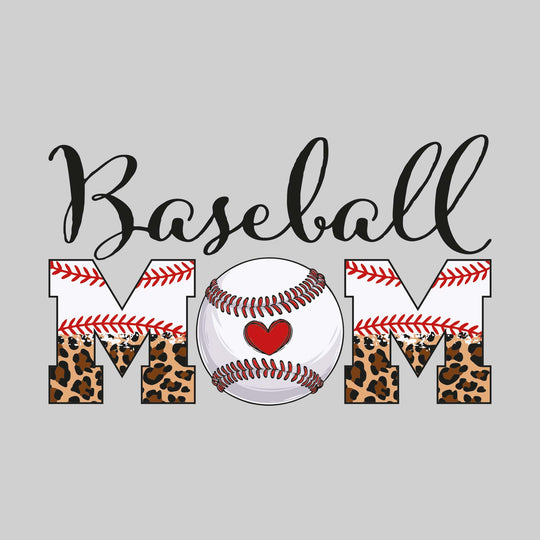 Baseball Mom - Leopard Print with Baseball Stitches