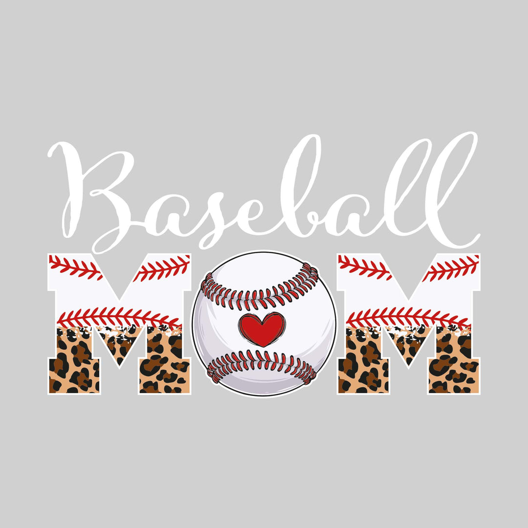 Baseball Mom - Leopard Print with Baseball Stitches