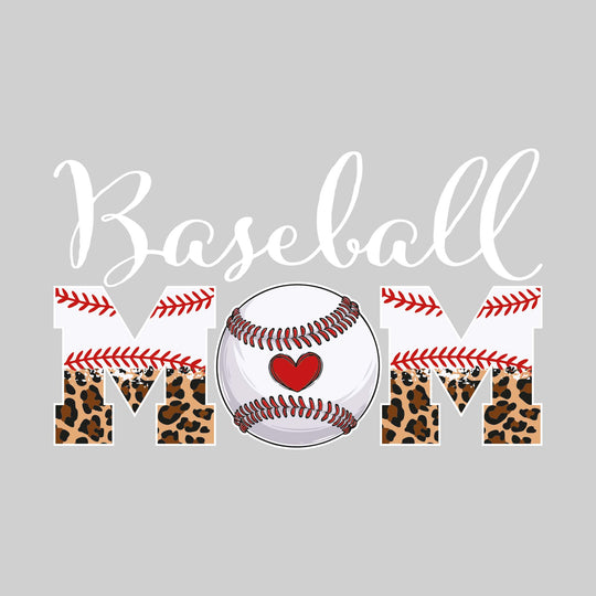 Baseball Mom - Leopard Print with Baseball Stitches