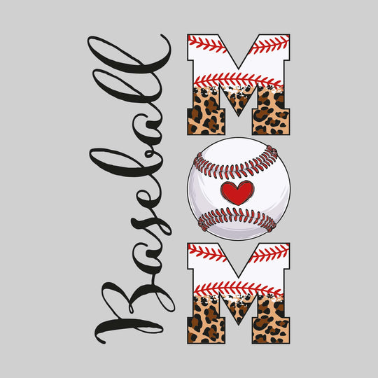 Baseball Mom - Leopard Print with Baseball Stitches