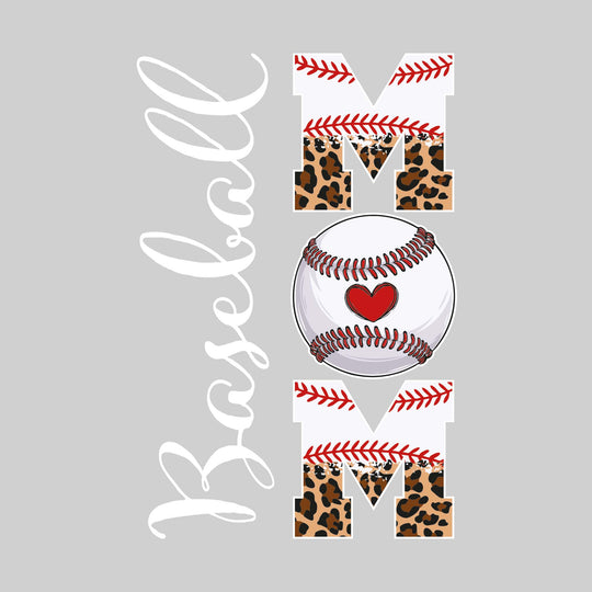 Baseball Mom - Leopard Print with Baseball Stitches