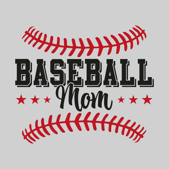 Baseball Mom - Text Between Baseball Stitches