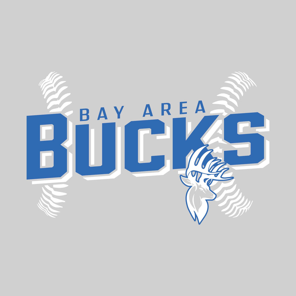 Bay Area Bucks - Baseball - Angled Baseball with Baseball Stitches