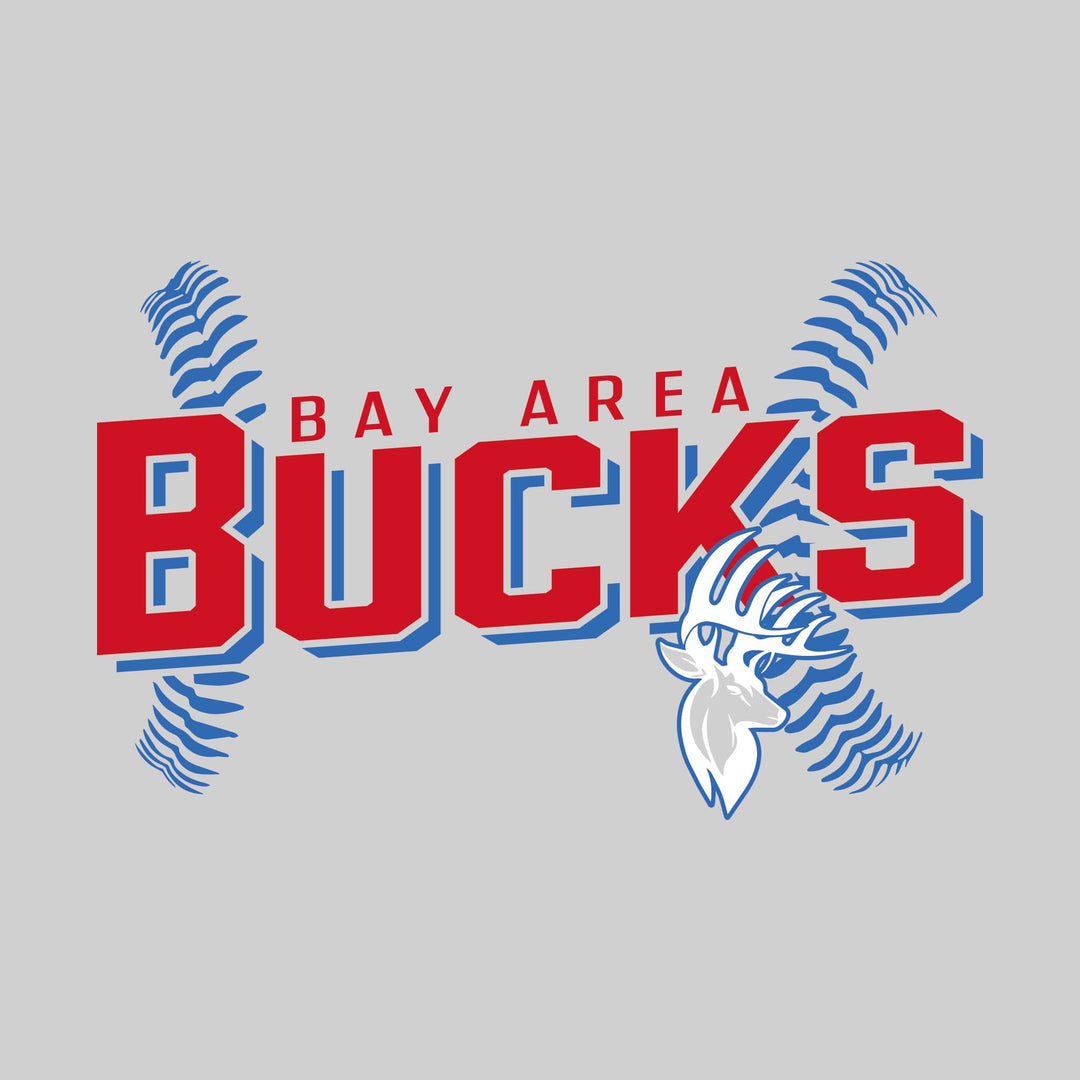 Bay Area Bucks - Baseball - Angled Baseball with Baseball Stitches