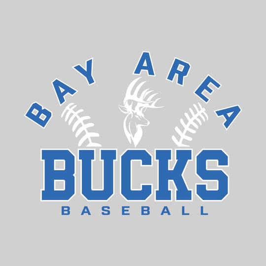 Bay Area Bucks - Baseball - Arched Team Name with Baseball Stitches &amp; Mascot