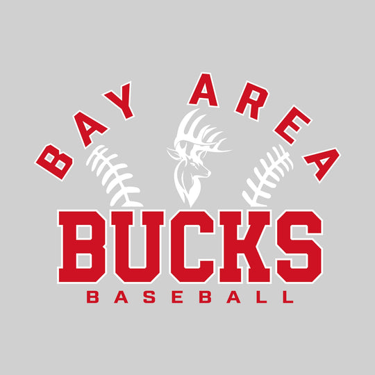 Bay Area Bucks - Baseball - Arched Team Name with Baseball Stitches &amp; Mascot