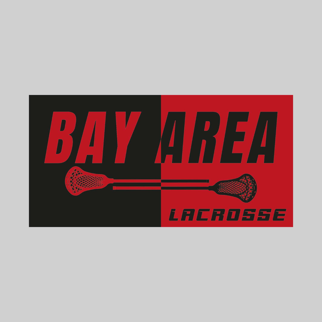 Bay Area Lacrosse Club - Lacrosse - Boxed Split-Color School Name with Sticks