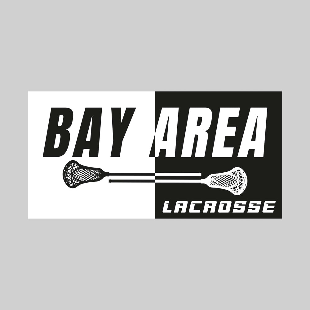 Bay Area Lacrosse Club - Lacrosse - Boxed Split-Color School Name with Sticks