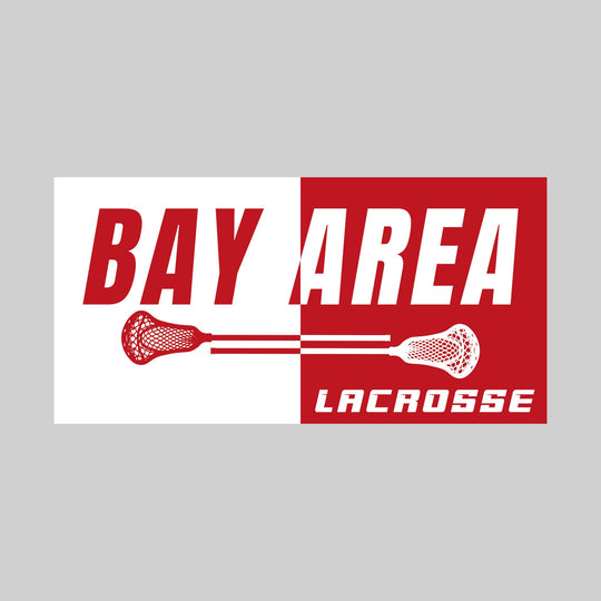 Bay Area Lacrosse Club - Lacrosse - Boxed Split-Color School Name with Sticks