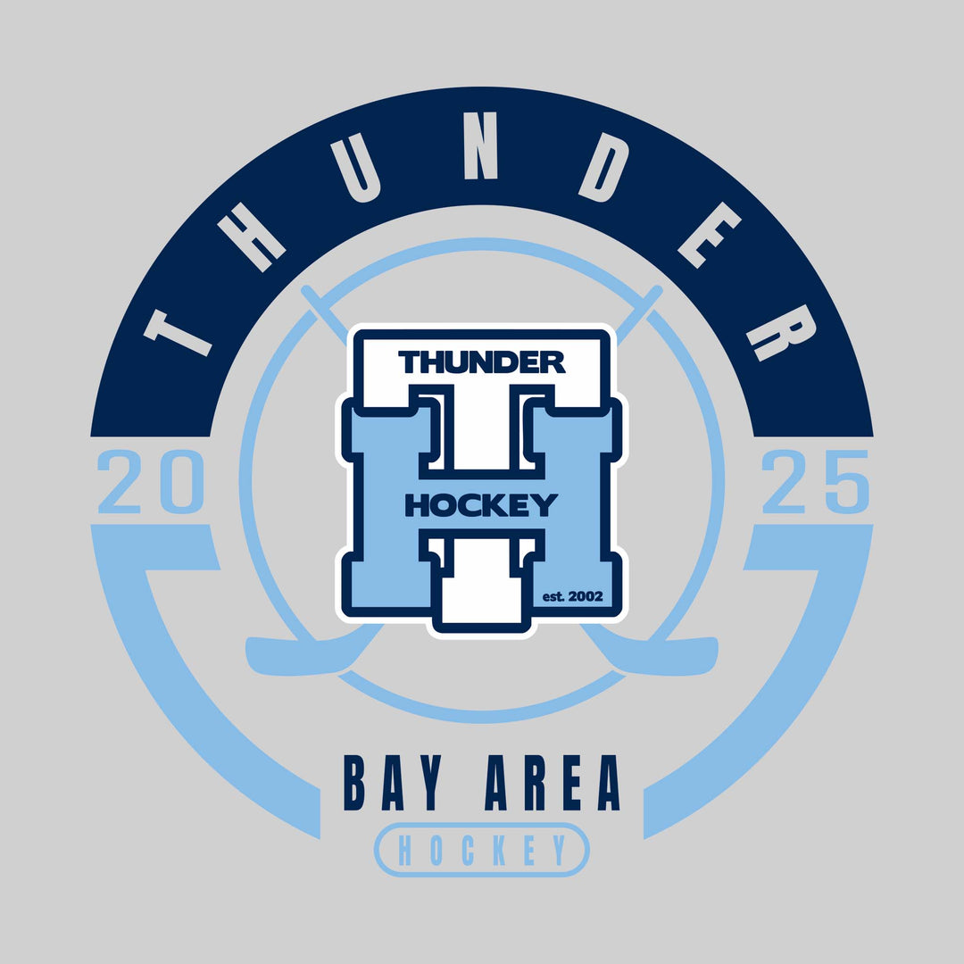 Bay Area Thunder - Hockey - Circle Design with Crossed Sticks and Center Logo