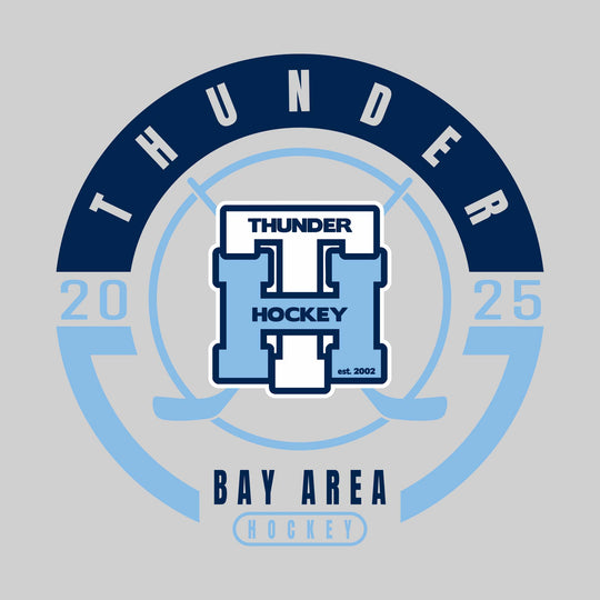 Bay Area Thunder - Hockey - Circle Design with Crossed Sticks and Center Logo