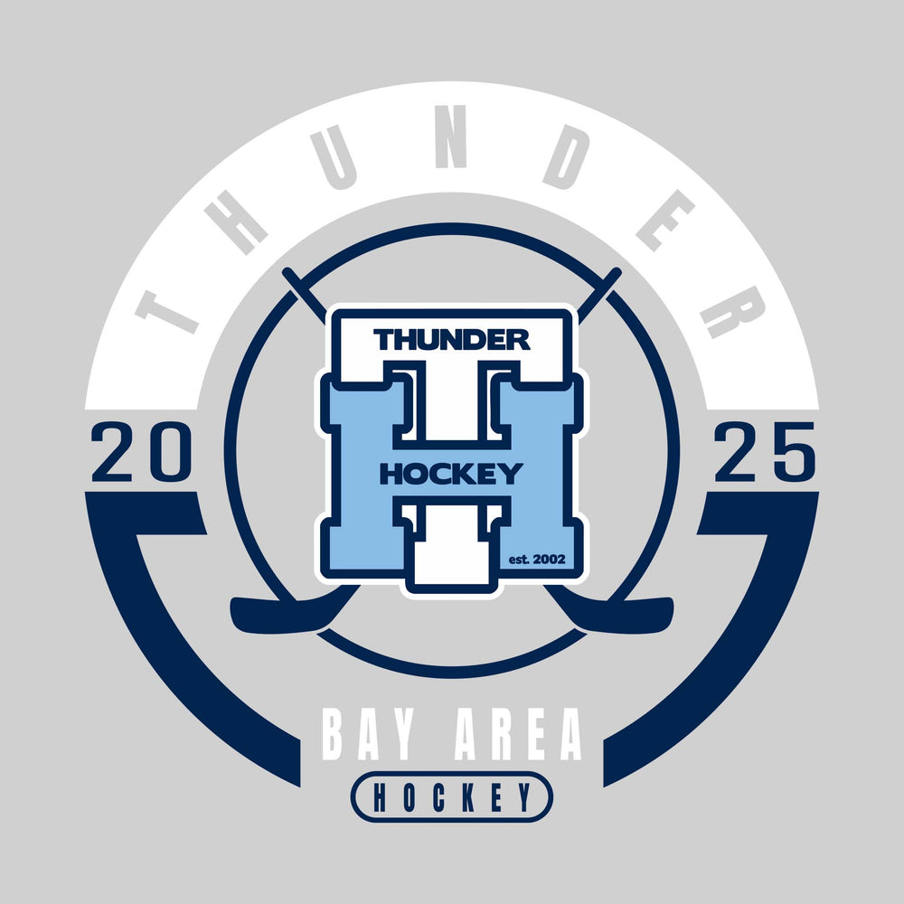 Bay Area Thunder - Hockey - Circle Design with Crossed Sticks and Center Logo