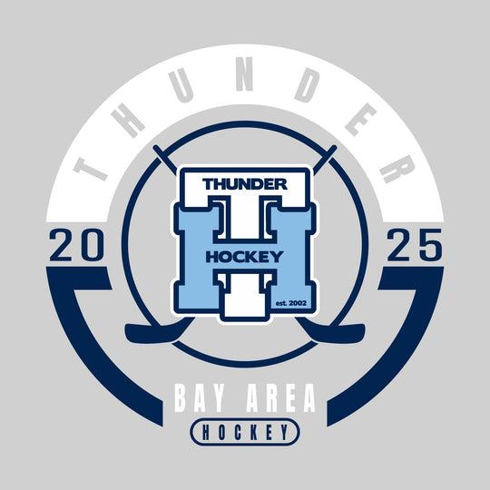 Bay Area Thunder - Hockey - Circle Design with Crossed Sticks and Center Logo