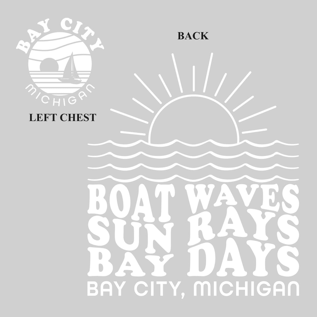 Bay City - Michigan - Boat Waves Sun Rays Bay Days
