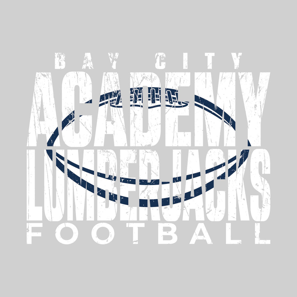 Bay City Academy - Football - Bay City Academy Lumberjacks Football with Football Shape Inset