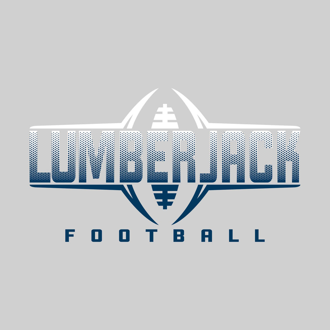 Bay City Academy - Football - Football Shape Bracketing Mascot Name with Hex Pattern