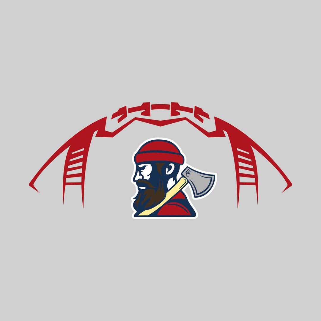 Bay City Academy - Football - Football Shape Outline with Center Mascot