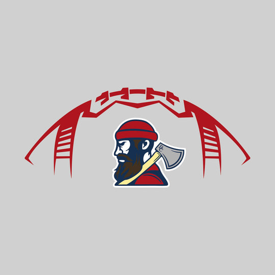 Bay City Academy - Football - Football Shape Outline with Center Mascot