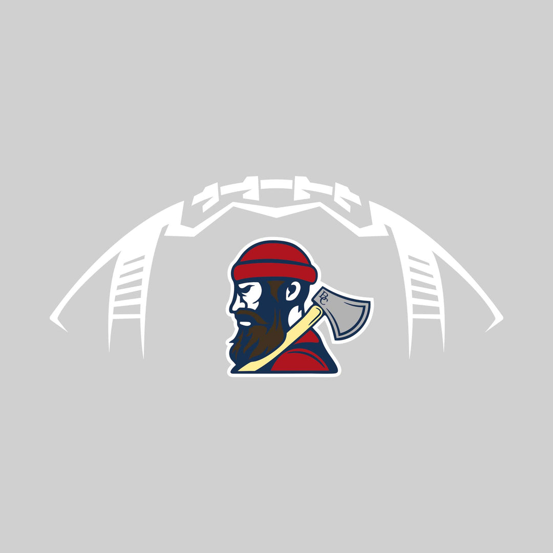 Bay City Academy - Football - Football Shape Outline with Center Mascot