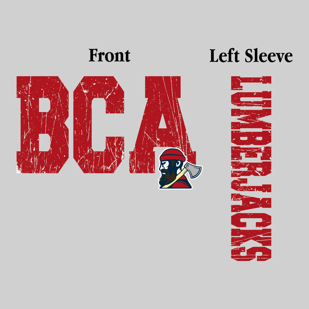 Bay City Academy - Spirit Wear - BCA with Mascot and Sleeve - Distressed