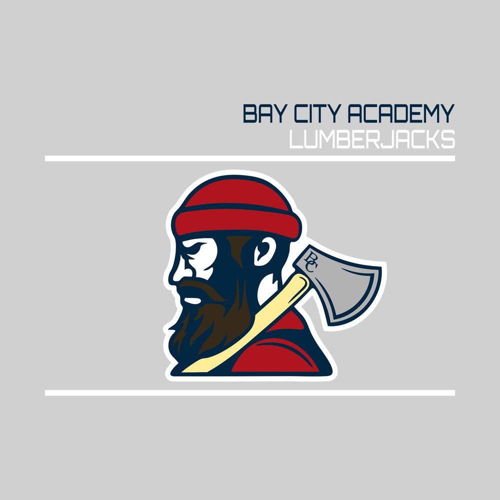 Bay City Academy - Spirit Wear - Bracketed Mascot with Upper Right School Name