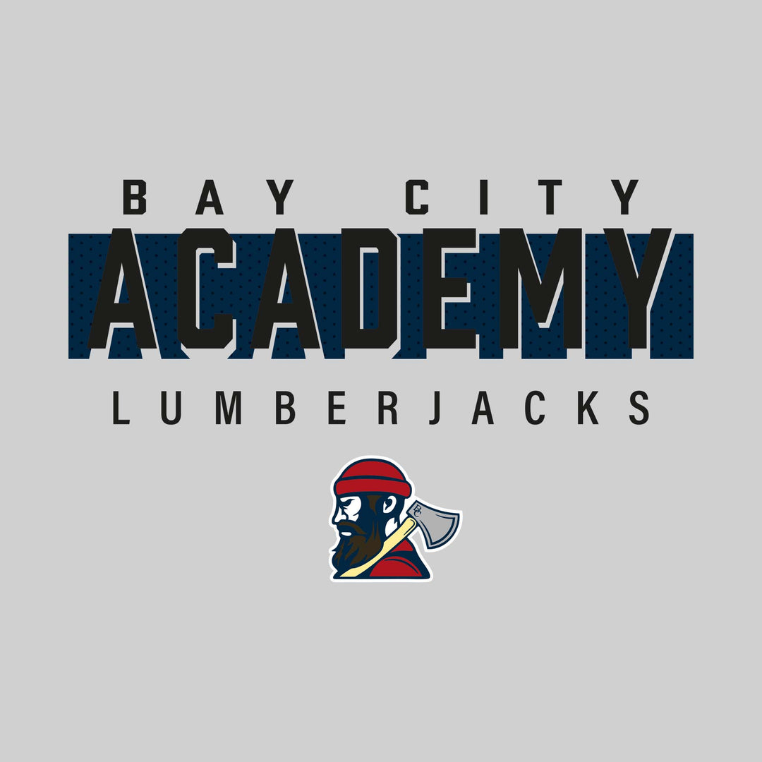 Bay City Academy - Spirit Wear - School Name with Cutout Shadow and Mascot