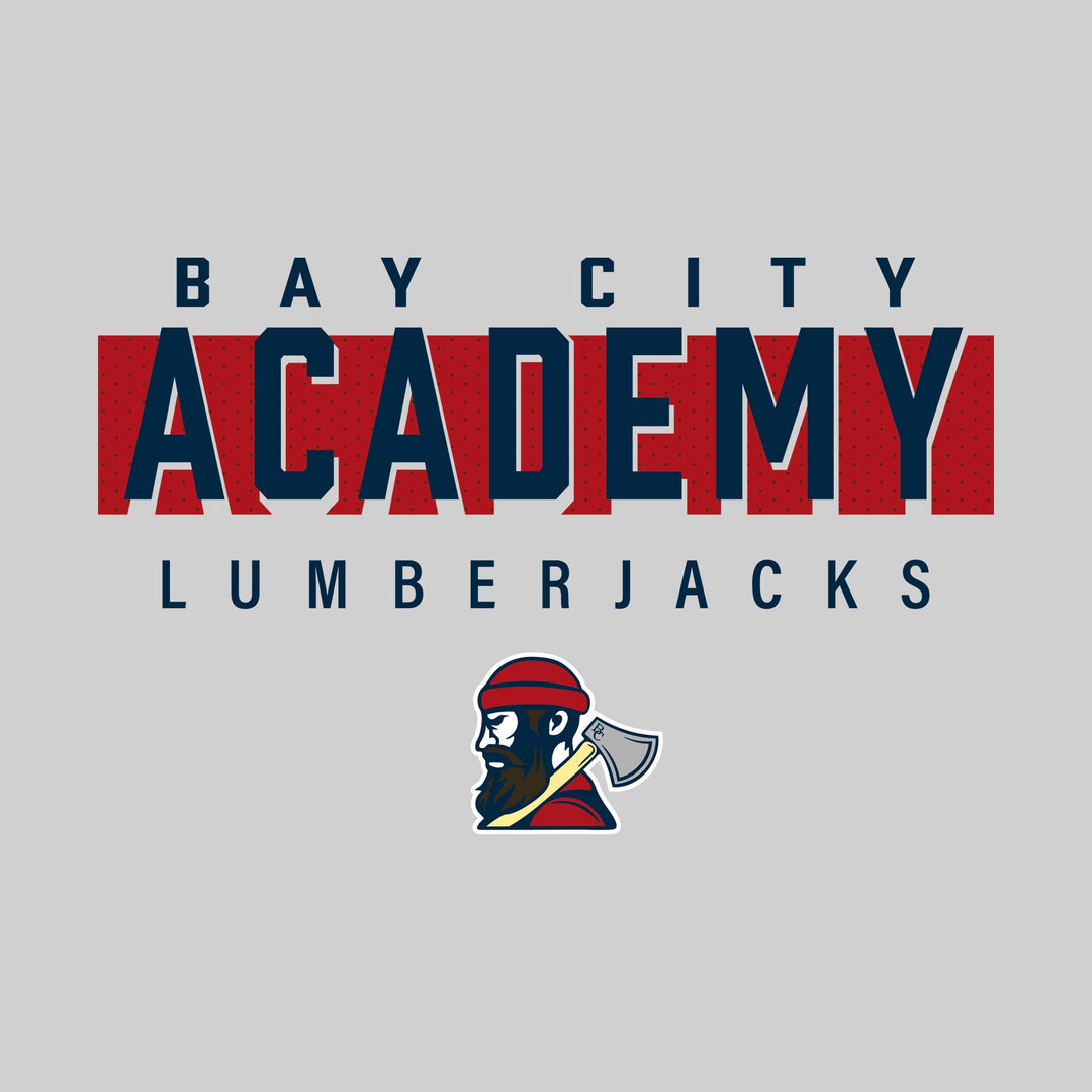 Bay City Academy - Spirit Wear - School Name with Cutout Shadow and Mascot