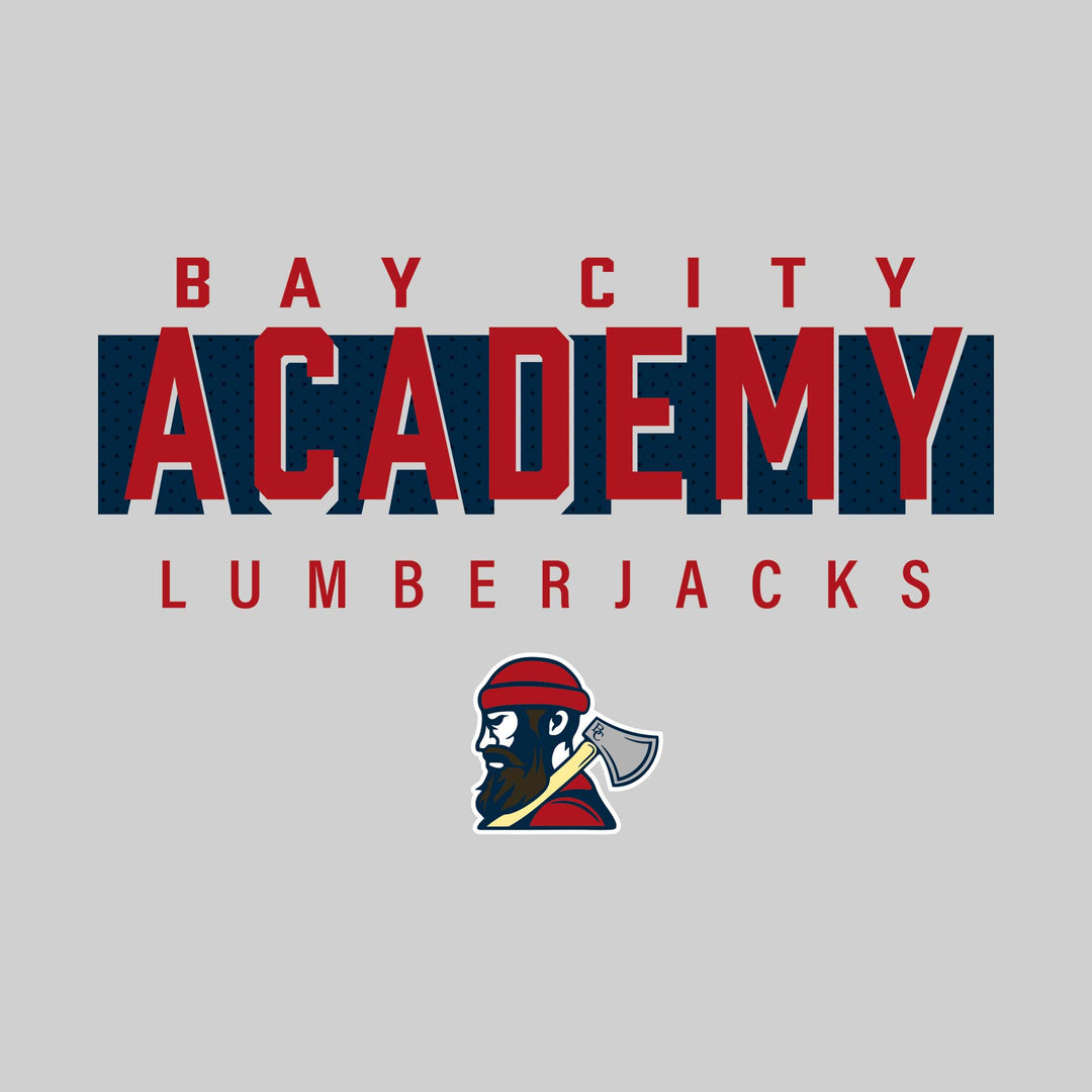 Bay City Academy - Spirit Wear - School Name with Cutout Shadow and Mascot