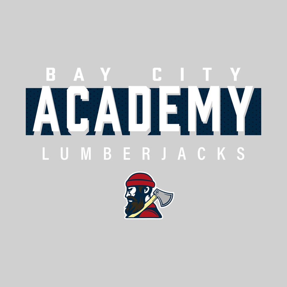 Bay City Academy - Spirit Wear - School Name with Cutout Shadow and Mascot