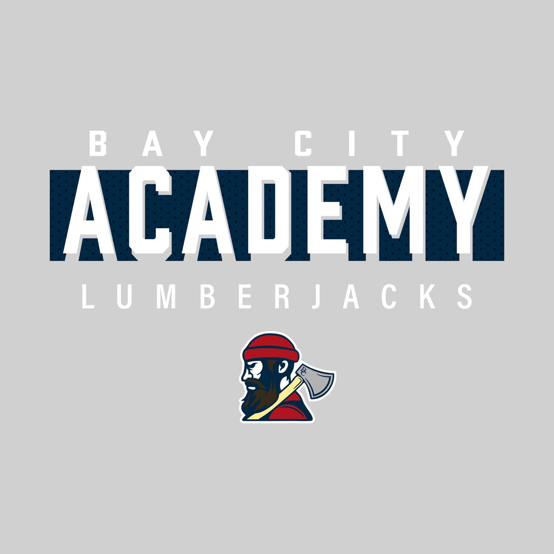 Bay City Academy - Spirit Wear - School Name with Cutout Shadow and Mascot