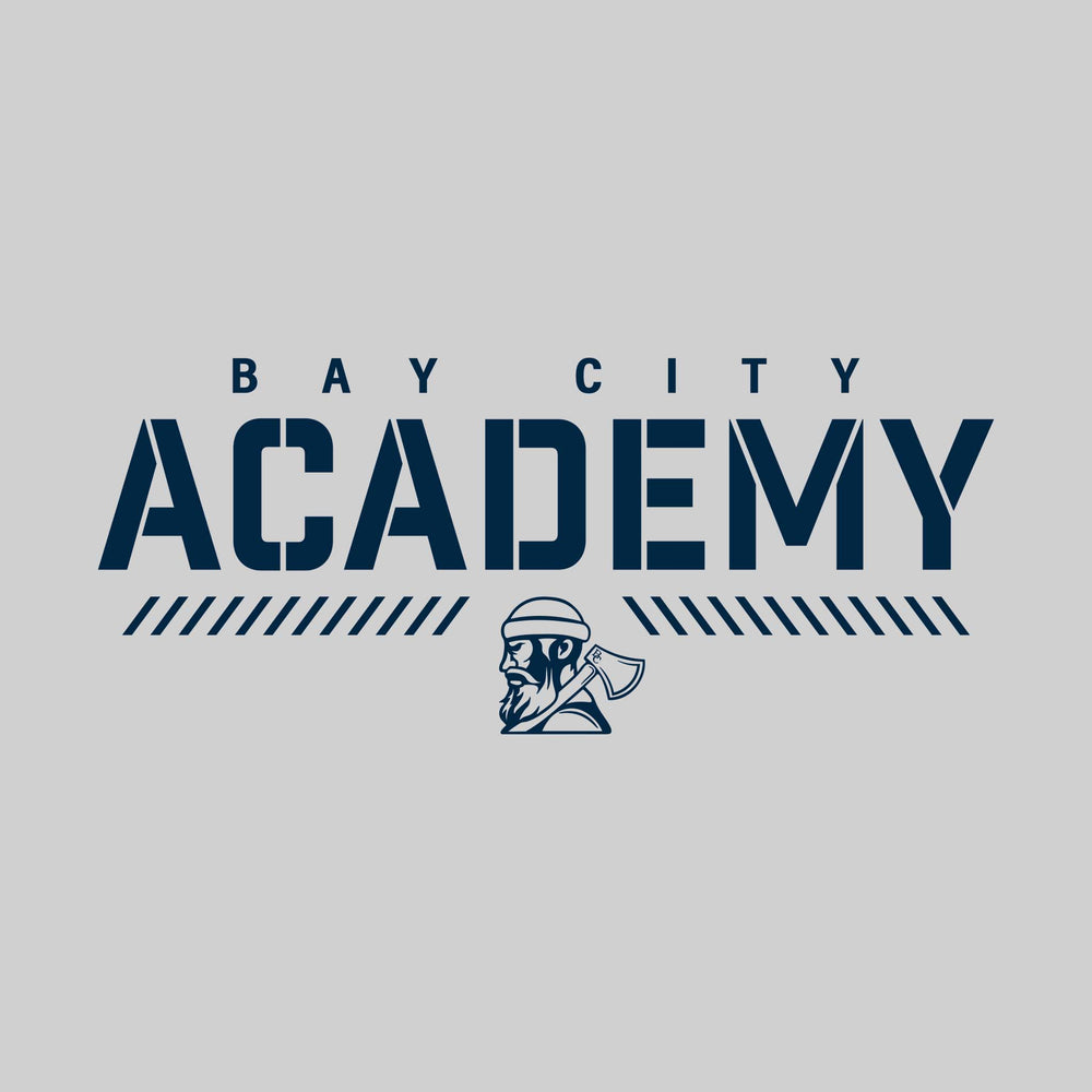 Bay City Academy - Spirit Wear - Stenciled School Name with Mascot
