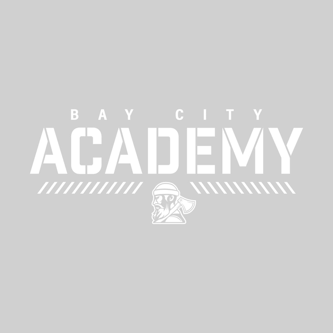 Bay City Academy - Spirit Wear - Stenciled School Name with Mascot