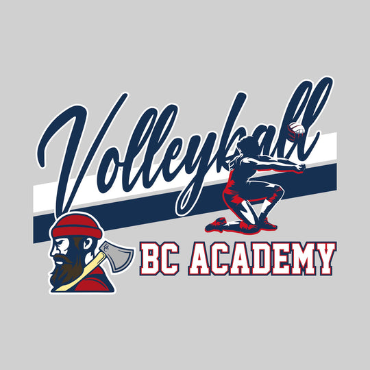 Bay City Academy - Volleyball - Angled Double Stripes with Player and Mascot
