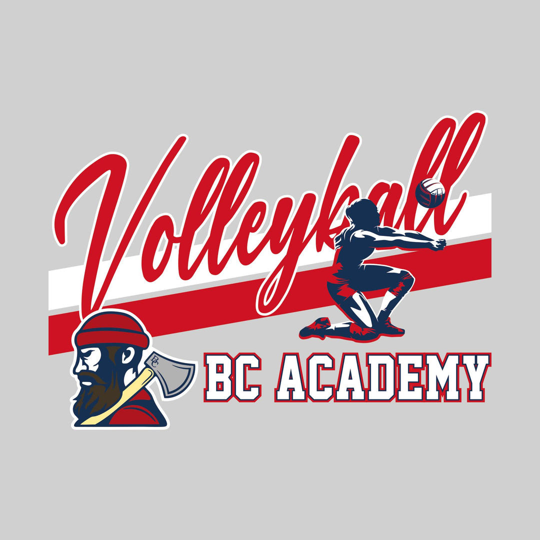 Bay City Academy - Volleyball - Angled Double Stripes with Player and Mascot